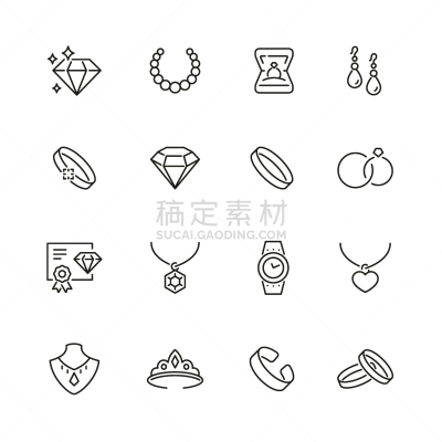 珠宝,计算机图标,家庭,华贵,冠状头饰,细的,贵重宝石,钻石,线条画,订婚