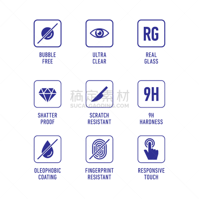 图标集,显示器,钢化玻璃,运动保护装,触摸屏,安全,细的,现代,保护,保护