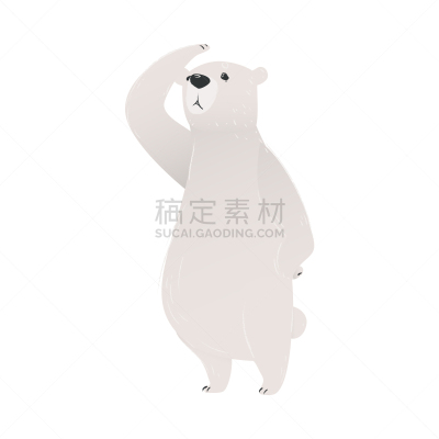 绘画插图,矢量,北极,北极熊,分离着色,南极洲,注视镜头,季节,冬天,白色
