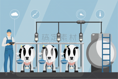 农民,乳牛场,药丸,现代,男人,效率,智慧,顺序,易接近性