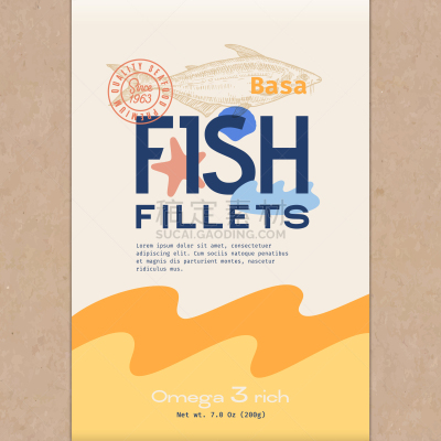 鱼类,肉片,抽象,商务,计划书,清新,食品,模板,现代,包装