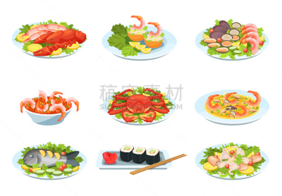 海产,盘子,美味,自然美,颁奖典礼,蔬菜,牛排,菜单,寿司,背景分离