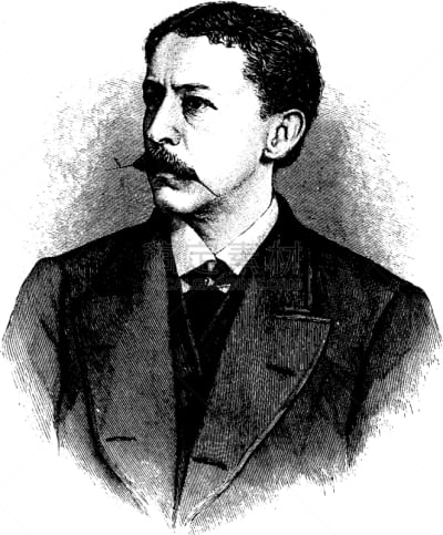托马斯,诗人,编辑,白色,黑色,图像,矢量,雕刻图像,1907,复古