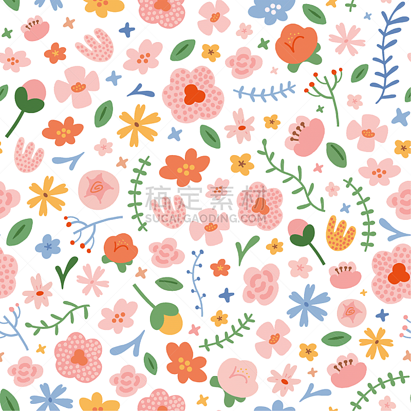 wall flowers seamless pattern made of