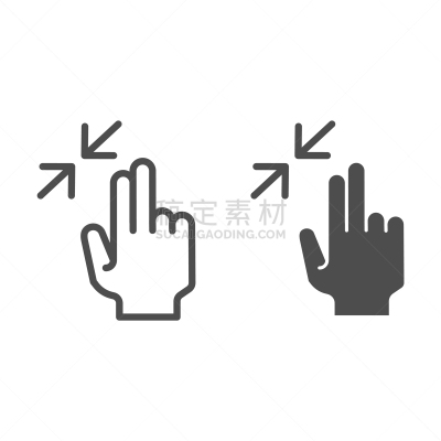 智能卡,符号,拉镜头,动物手指,线条,数字2,计算机图标,轮廓,白色,黑色