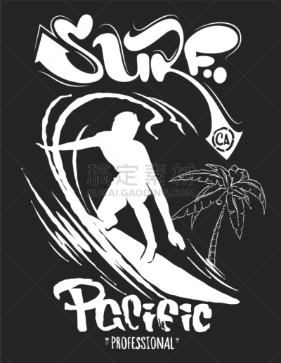 文字,运动,球座,加利福尼亚,数码图形,冲浪,设计,打印,复古