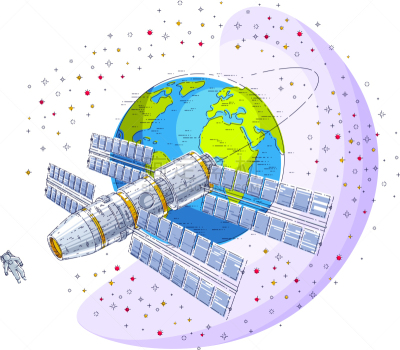 椭圆形,空间站,地球形,太空交通工具,分离着色,太空船,国际空间站,平流层,未知的事物,飞