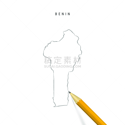 轮廓,贝宁,矢量,白色背景,分离着色,铅笔画,国内著名景点,空的,背景分离,铅笔