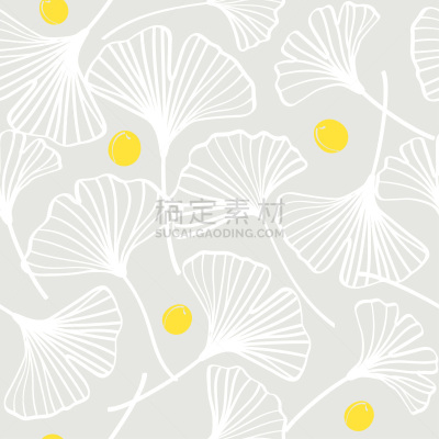 灰色,银杏,四方连续纹样,白色,叶子,矢量,纺织品,植物,背景,绘画插图