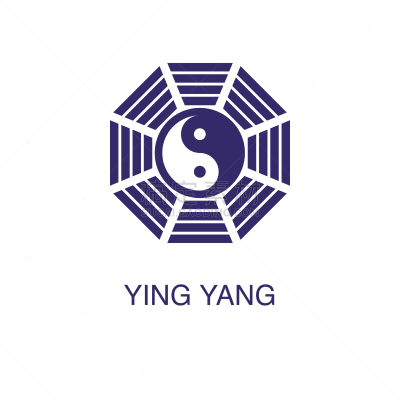 阴阳符,白色,平坦的,亚洲,平衡,矢量