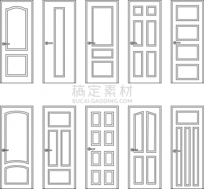 门,轮廓,室内,矢量,门口,标志,木制,剪影,布置,收集
