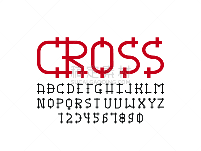 字母,十字形,矢量,字体,英语,背景分离,字母表次序,十字图案,信函,从容态度