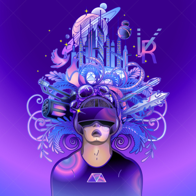 衣服,男人,网络空间,免提装置,插画,分离着色,人,计算机,幻想