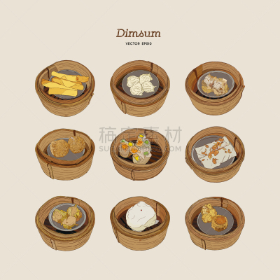 草图,数学符号,点心,小吃,食品,传统,篮子,清新,绘制,布置