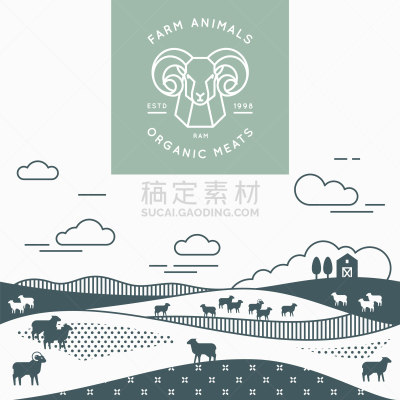 四方连续纹样,水平画幅,农业,商务,食品,环境,模板,草,春天,复古