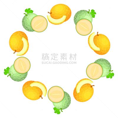 卡通,有机食品,健康生活方式,绘画插图,式样,矢量,甜食,白兰瓜,浆果,留白