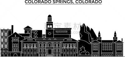美国,建筑,城市,科罗拉多斯普林斯,科罗拉多州,旅途,城镇,摩天大楼,全景,图像