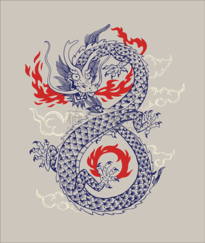 龙,传统,式样,华丽的,春节,动物