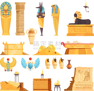 坟墓,埃及,死的,法老,著名景点,背景,绘画插图,古代文明,雕塑,棺材