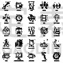 商务,数字25,线条,多样,图标集,骰子,计算机,飞机,影片,联系