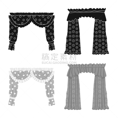 分离着色,窗帘,图标集,人造物,绿色,材料,纺织品,薄纱,收集,嫉妒