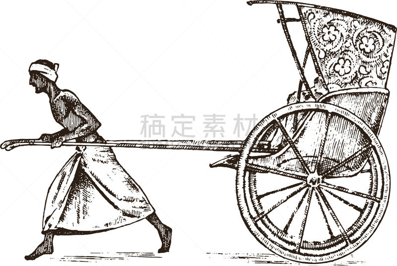 黄包车,印度教,农民,手推车,分离着色,农业,白色,商务,人,工作