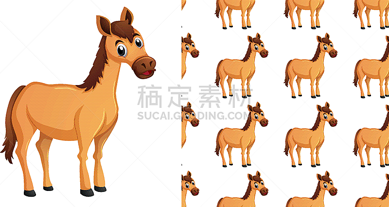 seamless background design with brown horse