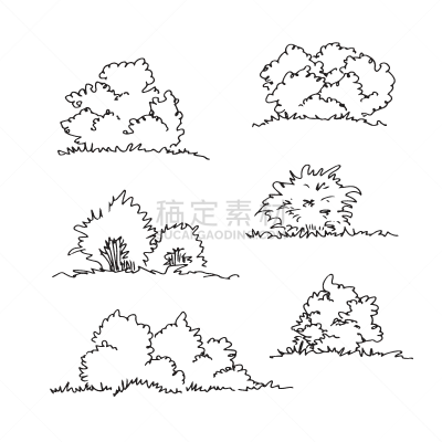 灌木,建筑师,动物手,线条画,分离着色,白色,自然,摆拍,绘制,布置