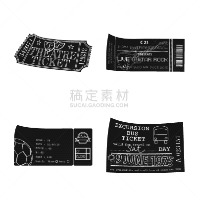 票,票务中心,图标,巴士,分离着色,事件,运动,优惠券,彩票,收集