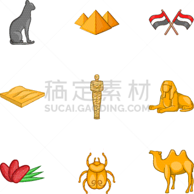 国际著名景点,古埃及文明,分离着色,木乃伊化的,图像,猫,法老,布置,收集