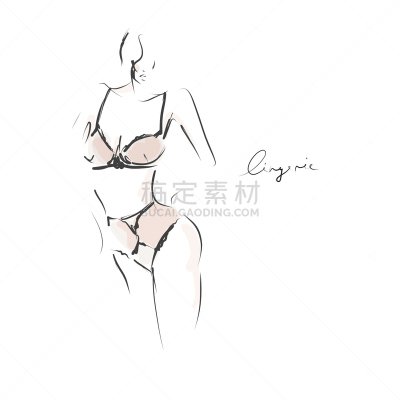 女人,草图,女性,青年人,女孩,自然美,苗条,剪影