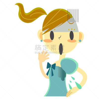 可爱的,恶作剧,女孩,除痣,情绪压力,痛苦,白色背景,女性,生活方式
