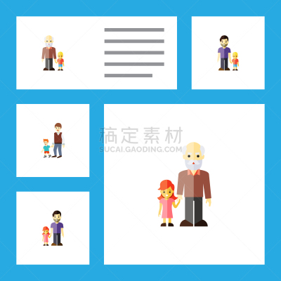人,父亲,孙子,儿子,计算机图标,公寓,男孩,可爱的,女儿,布置