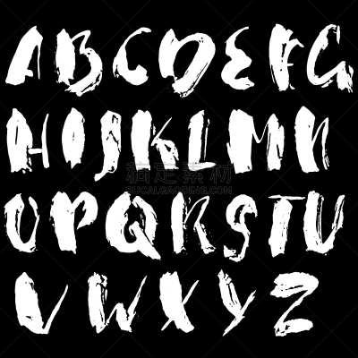 文字,现代,干的,壁纸刷,字体,分离着色,创造力,字母,绘制,收集