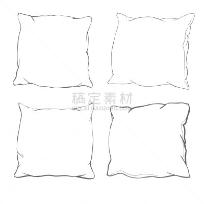 华丽的,枕头,漫画,无忧无虑,纺织品,软垫,床,床上用品,绘制,布置