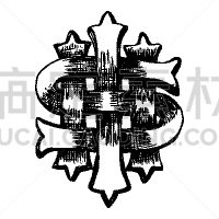 远古的,印有花压字品牌,中世纪时代,矢量,耶路撒冷,复活节,复古风格