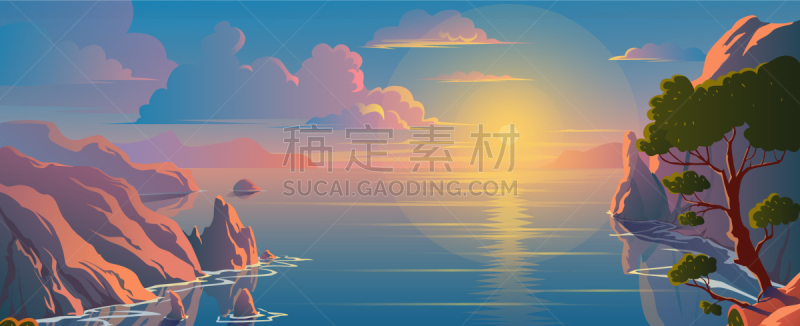 自然美,风景,在上面,山,海滩,旅途,热,曙暮光,浪漫,黄昏