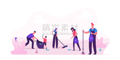 环境,垃圾,绘画插图,城市,人,男人,概念,志愿者,矢量,居住区