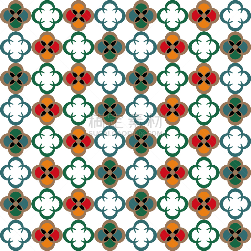 colorful quatrefoil outline decor pattern