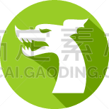 龙,图标,白色,图像,矢量,狂怒的