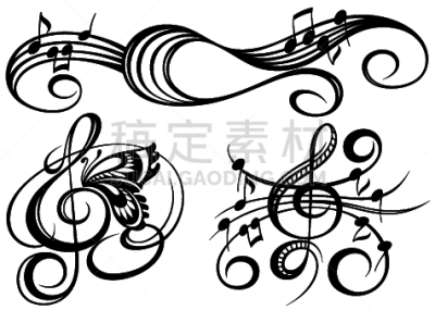 音符,背景分离,钥匙,调号,现代,高音谱号,绘画插图,漩涡形,白色,音乐