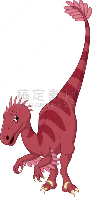 迅猛龙,卡通,可爱的,野生动物,侏罗纪,已灭绝生物,脊椎动物,动物,爪,爬行纲