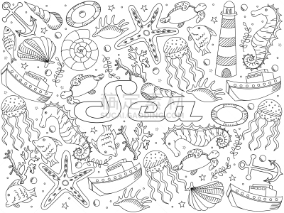 海洋,线条画,式样,轮廓,无缝纹理,方向舵,自然,脉搏图,绳子,一个物体