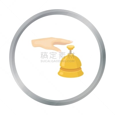 分离着色,图标,漫画,服务铃,鼎,闪亮的,机敏,酒店,品牌名称,矢量