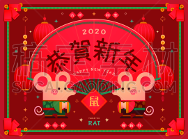 鼠年,灯笼,春节,中国灯笼,红包,红色背景,图像,无人,矢量,老鼠
