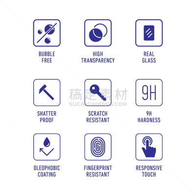 图标集,显示器,钢化玻璃,运动保护装,触摸屏,安全,细的,现代,保护,保护