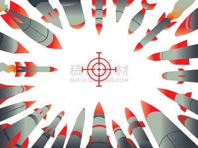 边框,火箭,暴力,技术,危险,天空,绘画插图,卡通,炸弹,物理压力