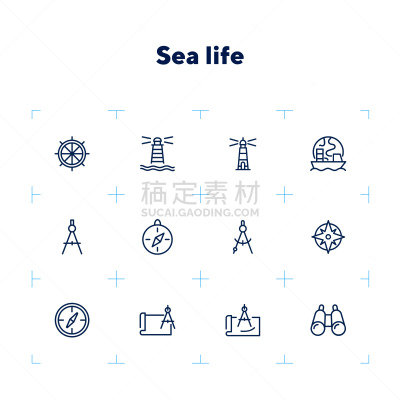 方向,图标集,海洋,线条,船,旅途,背景分离,环境,天气,乘船游