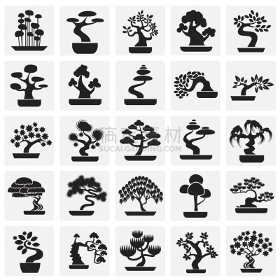 盆景,正方形,动机,插画,背景,符号,华丽的,传统,摆拍,品牌名称