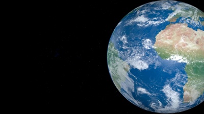 地球上的大西洋海洋，从外太空看